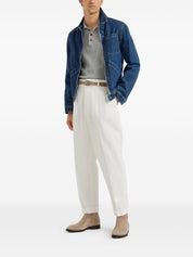 Brunello Cucinelli Light Grey Cotton Polo