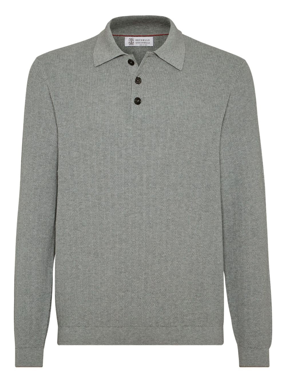Brunello Cucinelli Light Grey Cotton Polo