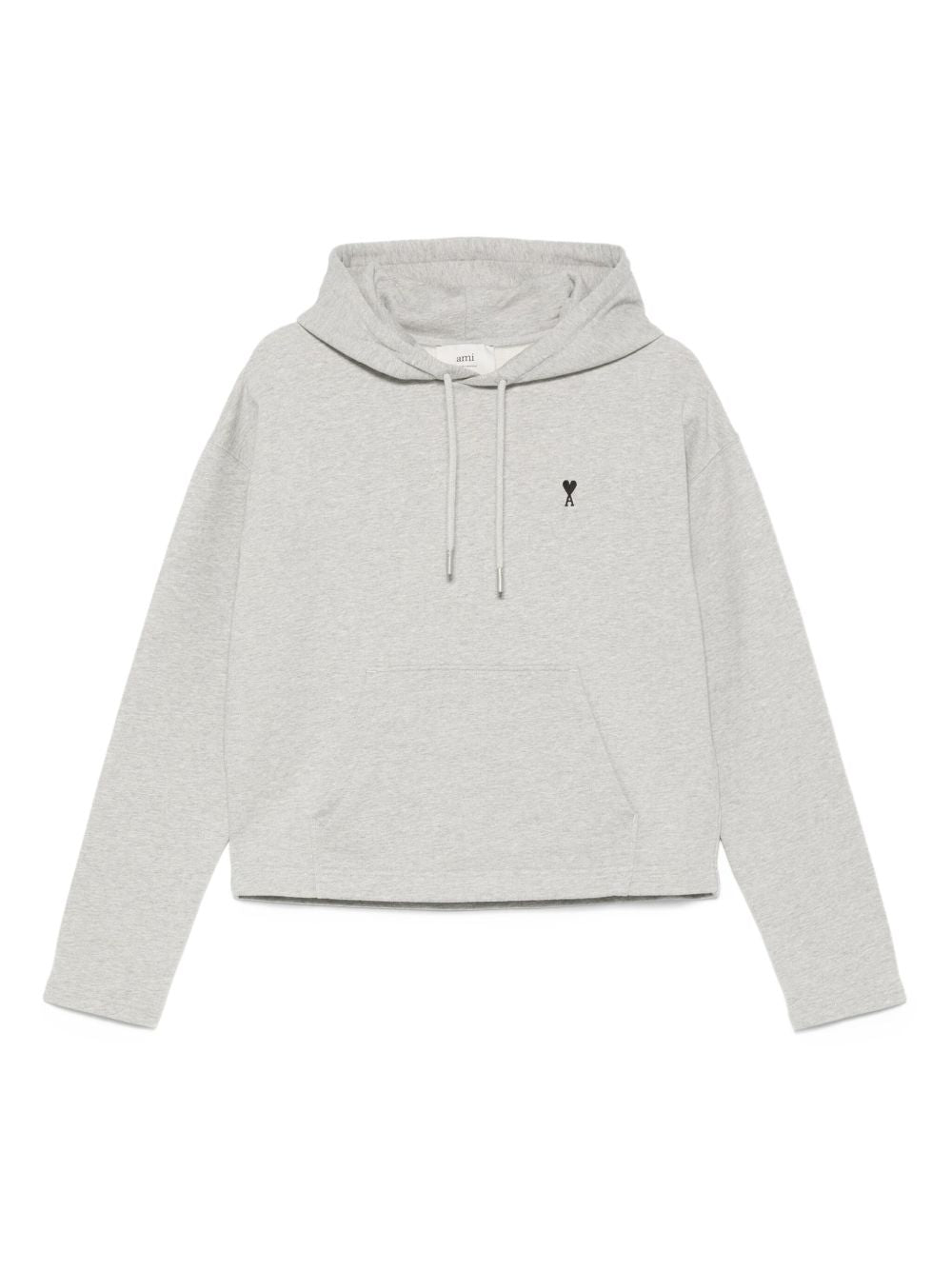Ami Paris Sweaters Light Grey cotton hoodie