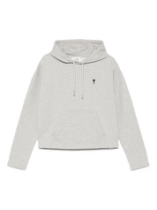 Ami Paris Sweaters Light Grey cotton hoodie
