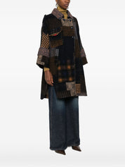 BYE Coats Brown patchwork design