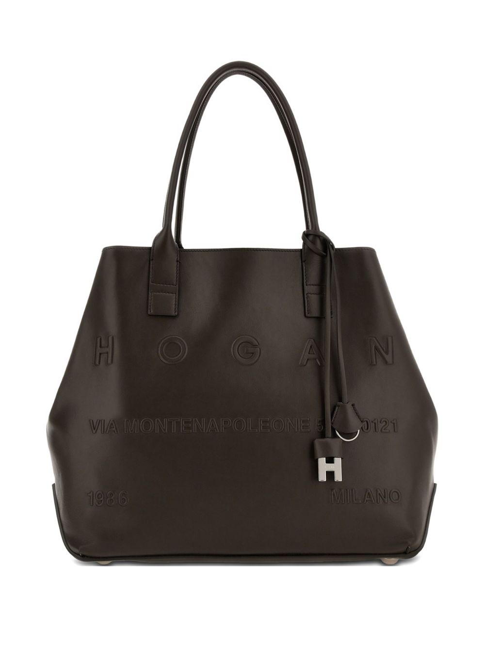 Sac fourre-tout moyen en cuir Hogan Pre Bags, couleur marron cèdre