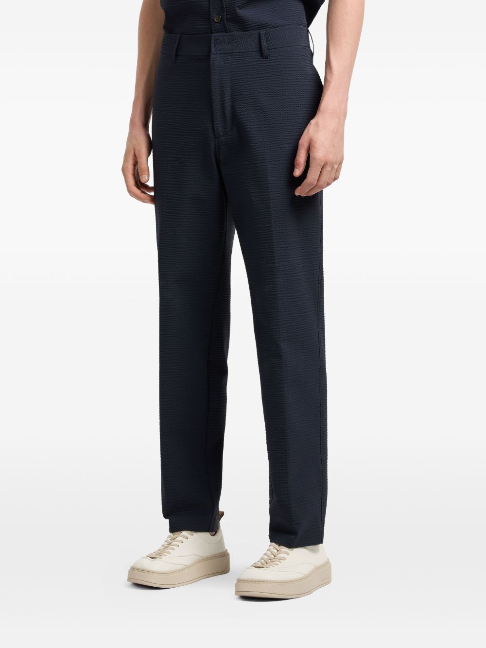 Pantalon Emporio Armani en tissu texturé bleu