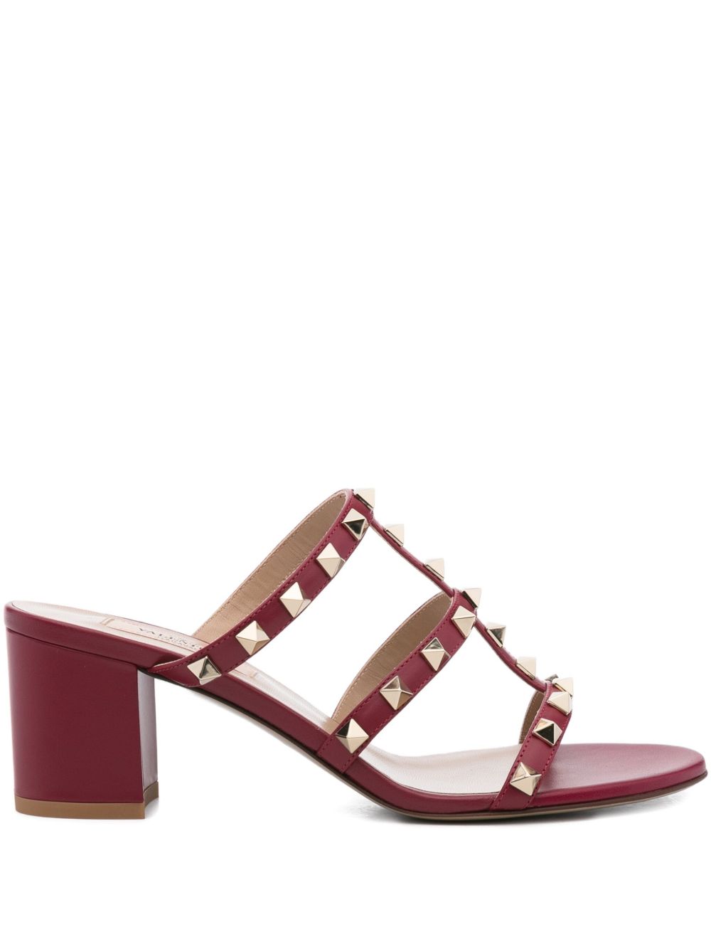 Sandales Valentino Garavani en cuir fuchsia Rockstud