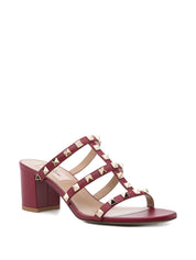 Sandales Valentino Garavani en cuir fuchsia Rockstud