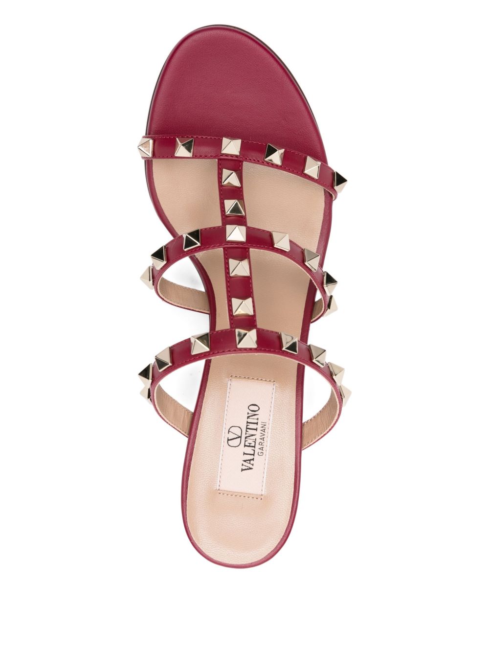 Sandales Valentino Garavani en cuir fuchsia Rockstud