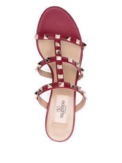 Sandales Valentino Garavani en cuir fuchsia Rockstud