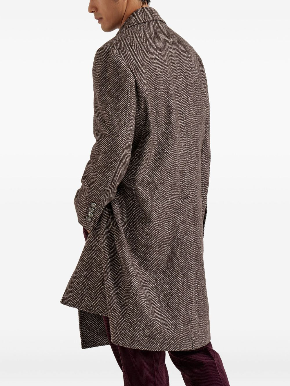 Abrigos Brunello Cucinelli Abrigo de seda y cachemir marrón