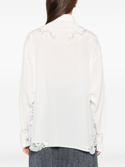 Ermanno Scervino Shirts White silk lace shirt
