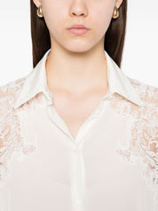 Ermanno Scervino Shirts White silk lace shirt