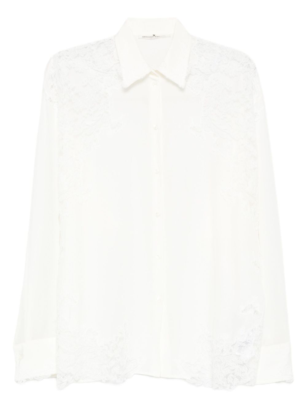 Ermanno Scervino Shirts White silk lace shirt