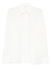 Ermanno Scervino Shirts White silk lace shirt