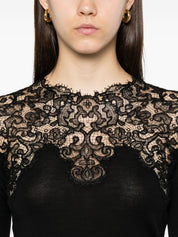 Ermanno Scervino Black Lace Merino Sweater