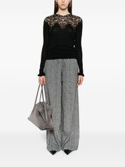 Ermanno Scervino Black Lace Merino Sweater