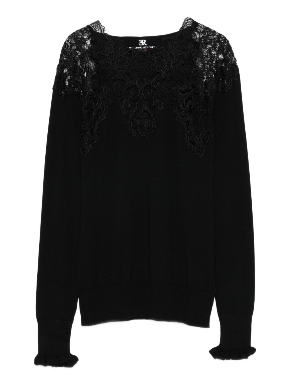 Ermanno Scervino Black Lace Merino Sweater