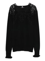 Ermanno Scervino Black Lace Merino Sweater