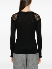 Ermanno Scervino Black Lace Merino Sweater