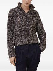 Brunello Cucinelli blue wool zip cardigan