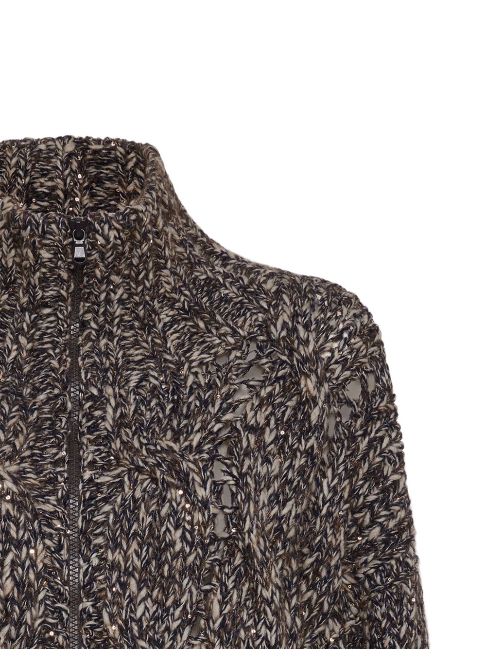 Brunello Cucinelli blue wool zip cardigan