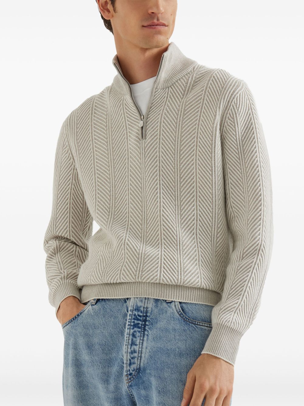 Brunello Cucinelli Sweaters White cashmere turtleneck
