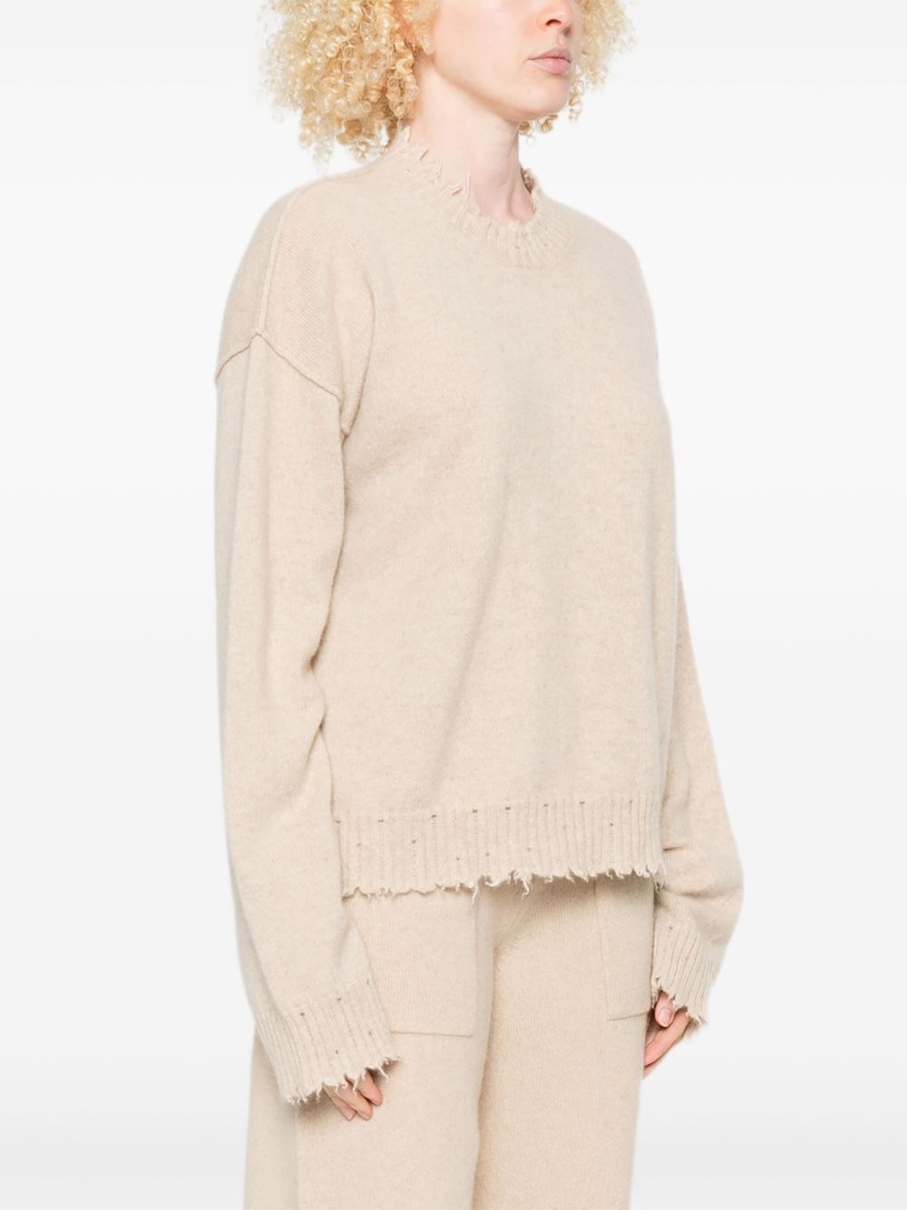 Uma Wang Sweaters Beige cashmere wool crewneck