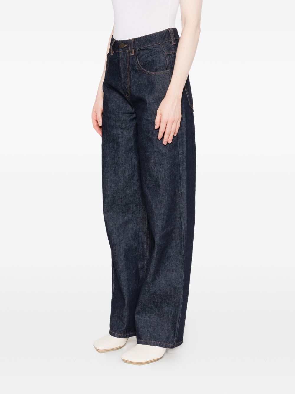 Uma Wang Jeans Blue cotton wide-leg trousers