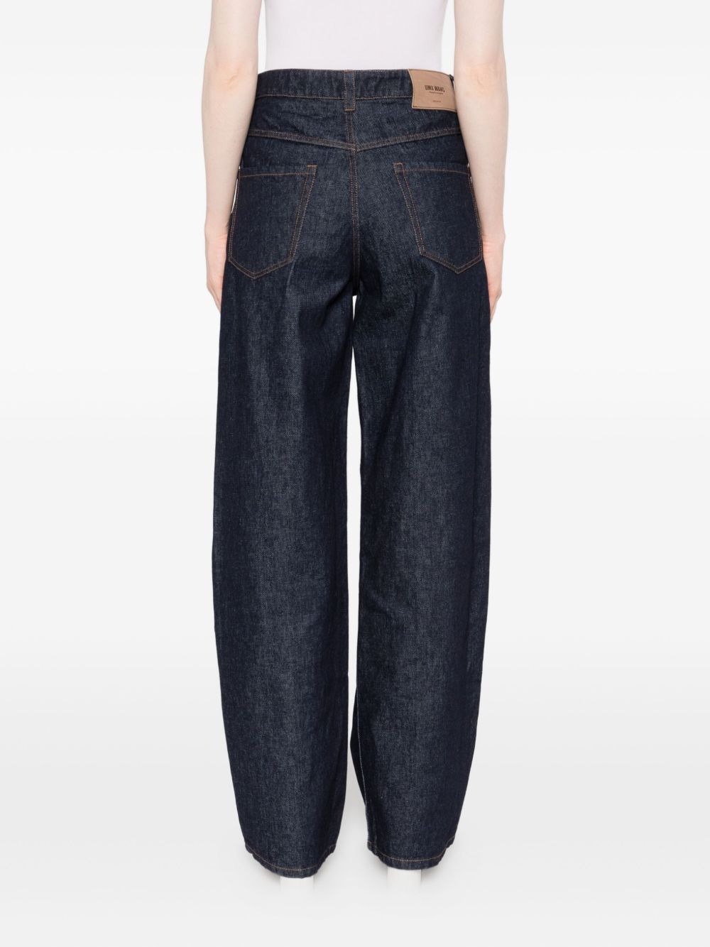 Uma Wang Jeans Blue cotton wide-leg trousers