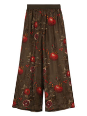 Pantalon Uma Wang marron à jambes larges imprimées
