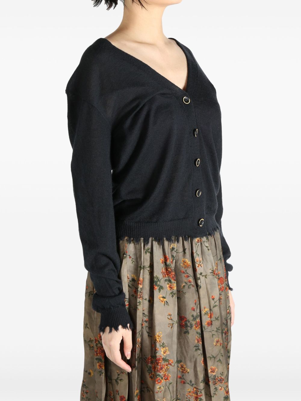 Uma Wang Sweaters Black cashmere oversized cardigan