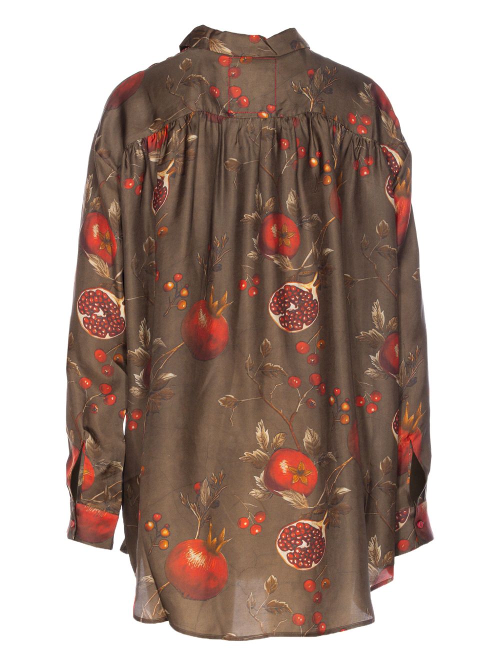 Uma Wang Shirts Brown pomegranate print blouse