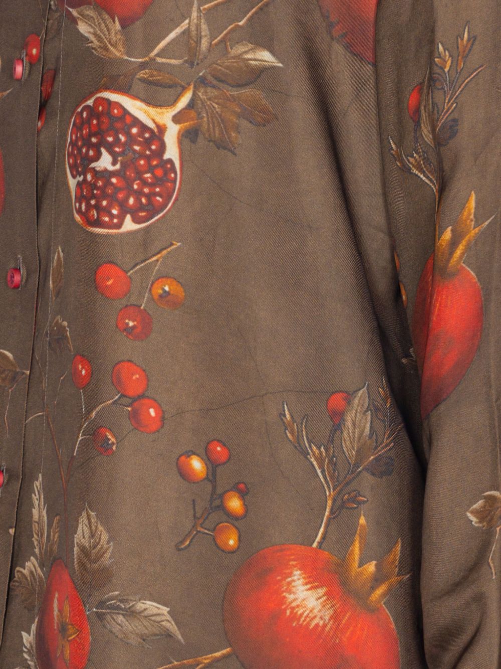 Uma Wang Shirts Brown pomegranate print blouse