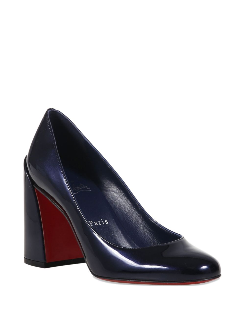 Christian Louboutin With Heel Blue patent leather pumps