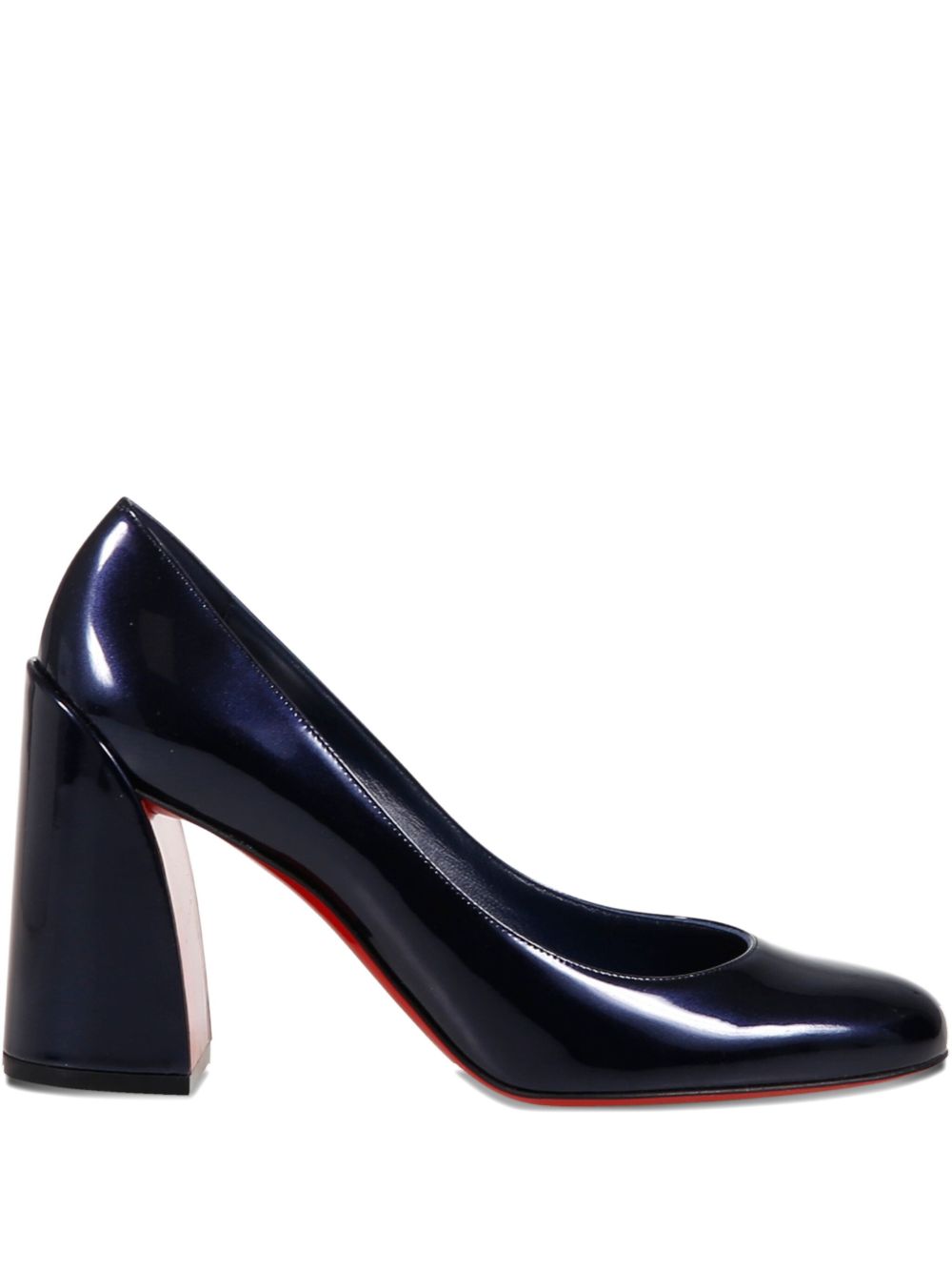 Christian Louboutin With Heel Blue patent leather pumps