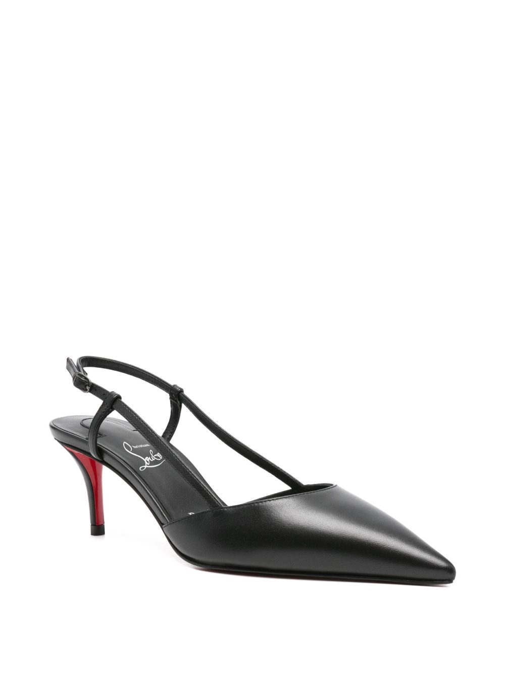 Christian Louboutin Medium Heel — Black Slingback Pumps