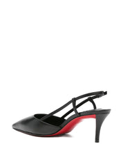Christian Louboutin Medium Heel — Black Slingback Pumps