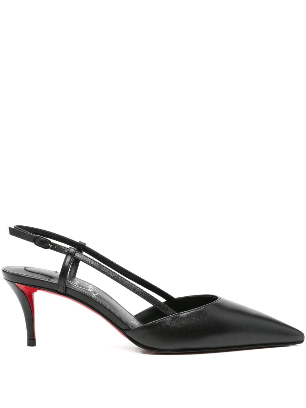 Christian Louboutin Medium Heel — Black Slingback Pumps