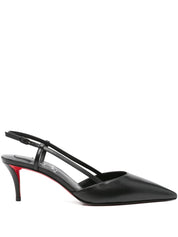 Christian Louboutin Medium Heel — Black Slingback Pumps