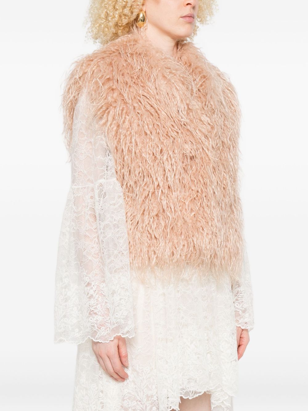 Powder Faux Fur Sleeveless Sweater — Forte Forte