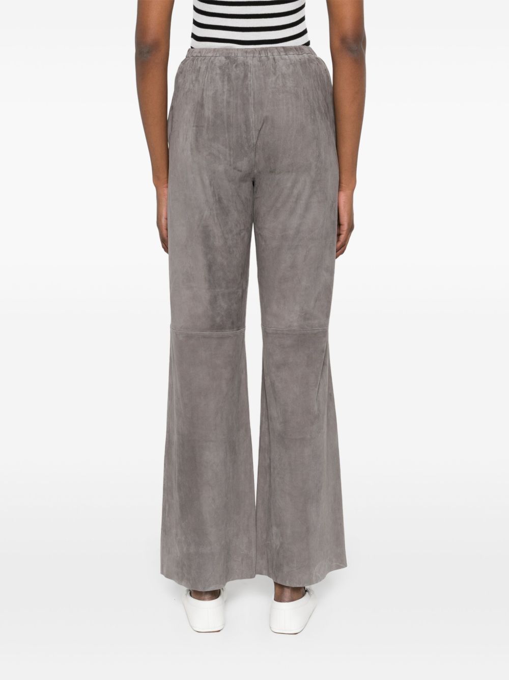 Beige Leather High‑Waist Trousers — Forte Forte