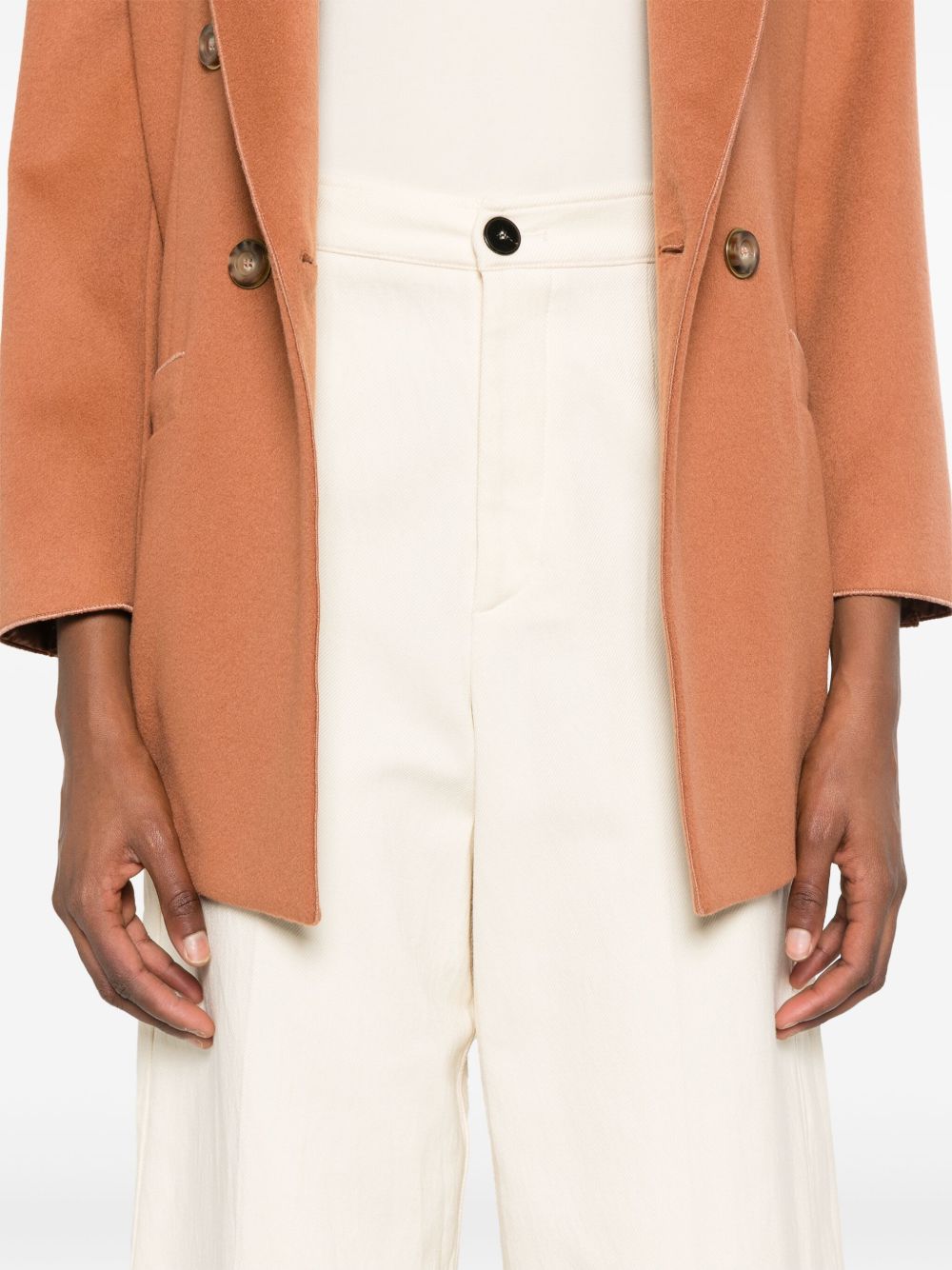 Forte Forte Trousers Beige — High‑Waisted Cotton Trousers