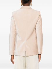 Forte Forte Beige Jacket — Velvet Double‑Breasted Elegance