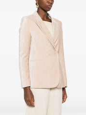 Forte Forte Beige Jacket — Velvet Double‑Breasted Elegance
