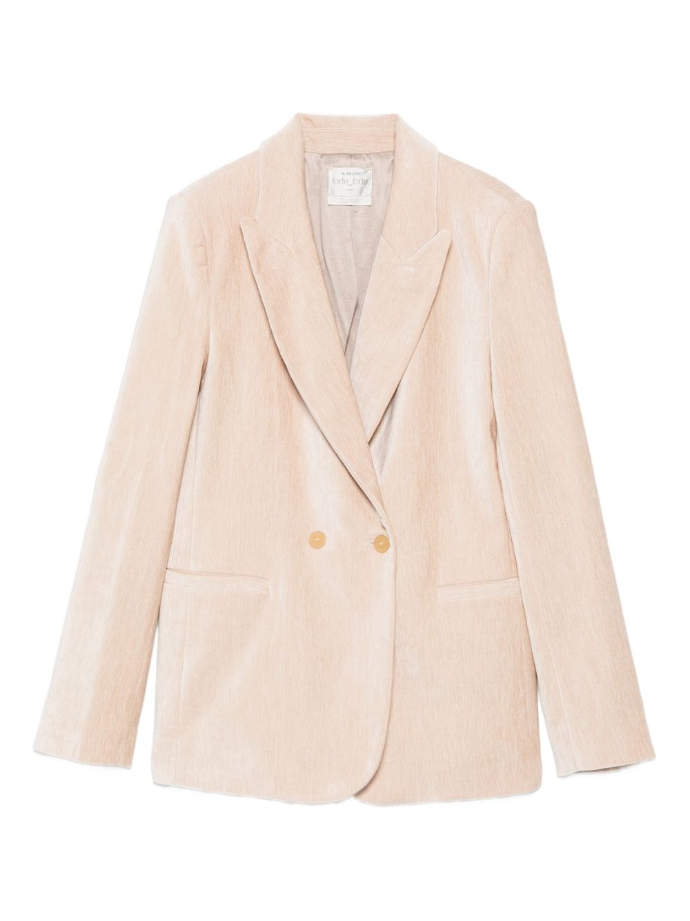Forte Forte Beige Jacket — Velvet Double‑Breasted Elegance