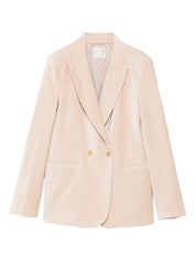 Forte Forte Beige Jacket — Velvet Double‑Breasted Elegance