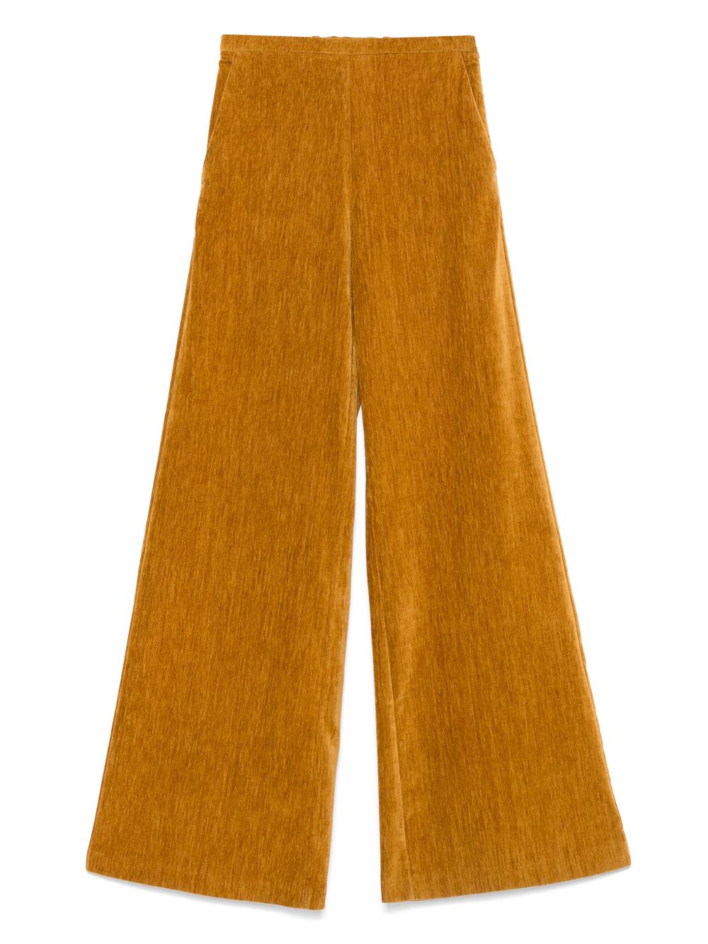 Forte Forte Trousers — Velvet High‑Waist in Burnt Orange