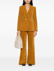 Forte Forte Trousers — Velvet High‑Waist in Burnt Orange