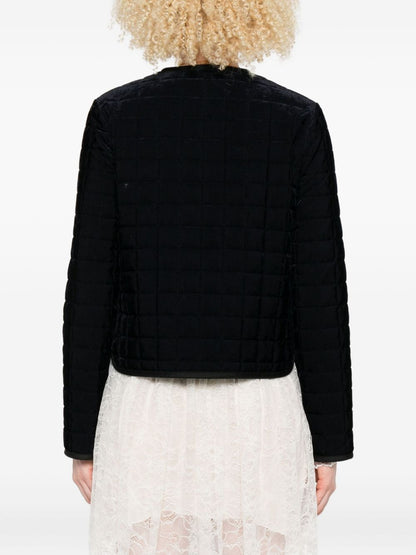 Forte Forte Blue Matelassé Jacket — Short Quilted Tailoring