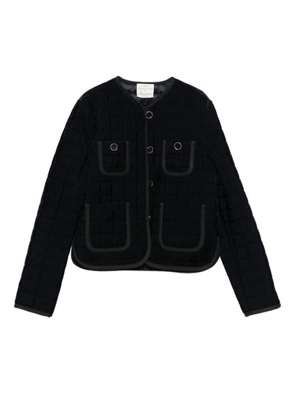 Forte Forte Blue Matelassé Jacket — Short Quilted Tailoring