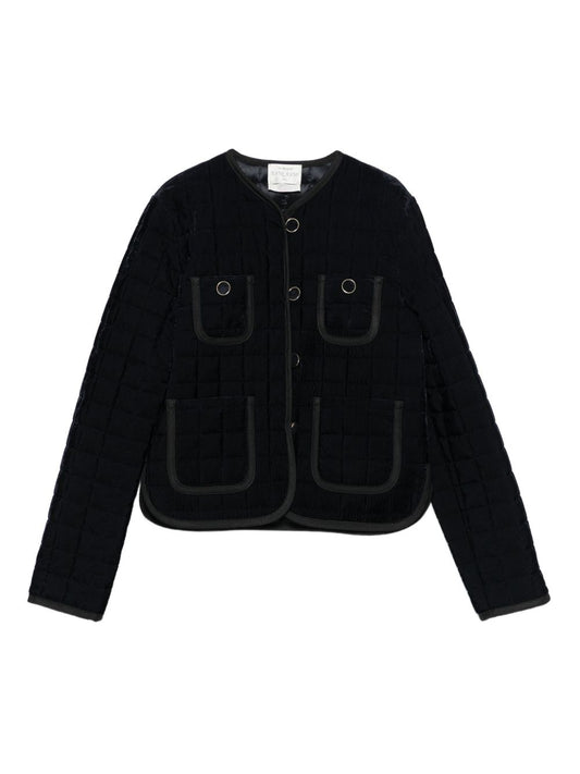 Forte Forte Blue Matelassé Jacket — Short Quilted Tailoring