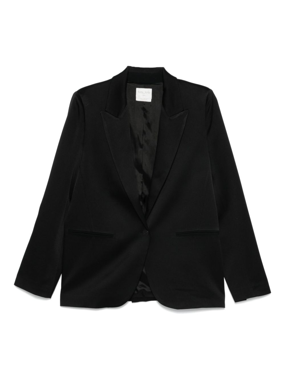 Forte Forte Jackets Black — Satin Single‑Breasted Jacket